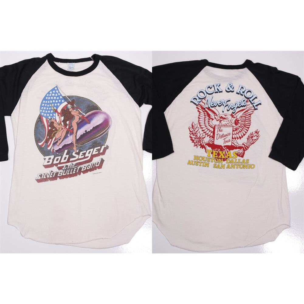 Bob Seger Silver Bullet Band The Distance Tour Texas 1983 Vintage Concert Shirt